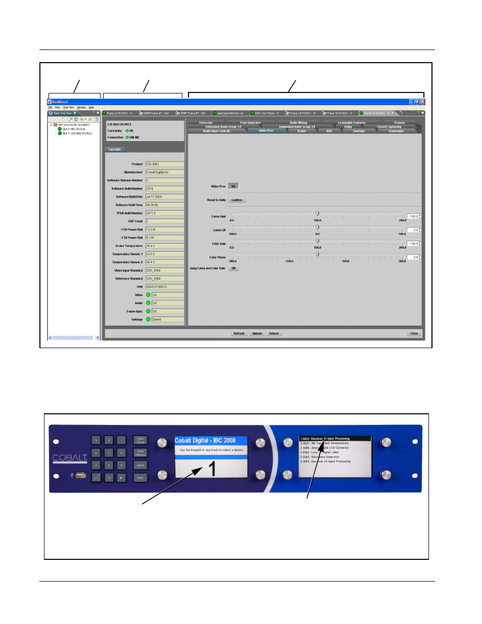 Accessing the 9062 card using a cobalt, Accessing the 9062 card via remote control, Remote control panel | Press the | Cobalt Digital COMPASS 9062 Up_Down_Cross Converter User Manual | Page 38 / 92