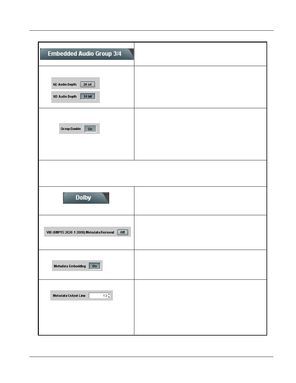 Dolby metadata, Dolby metadata -35, Operating instructions | 9062 function submenu list and descriptions | Cobalt Digital COMPASS 9062 Up_Down_Cross Converter User Manual | Page 67 / 92
