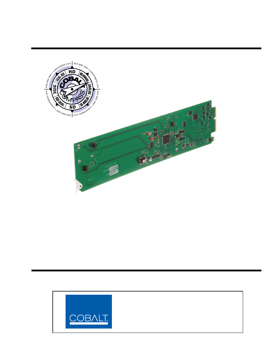 Cobalt Digital COMPASS 9284 3G_HD_SD-SDI 8X4 Video Routing Switch User Manual | 58 pages