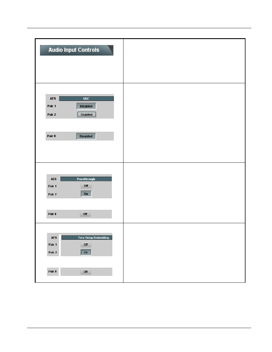 Audio input controls, Audio input controls -11, Operating instructions | 9034 function submenu list and descriptions | Cobalt Digital COMPASS 9034 Input Processing Analog to Digital Video User Manual | Page 51 / 98