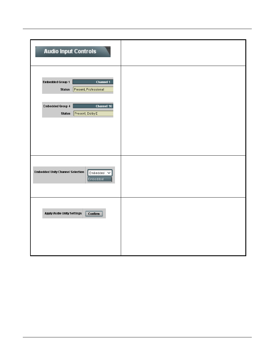 Audio input controls, Audio input controls -10, Table 3-2 | Table 3-2 i, 9086 function submenu list and descriptions | Cobalt Digital COMPASS 9086 Embedded Audio Loudness Processor User Manual | Page 38 / 78