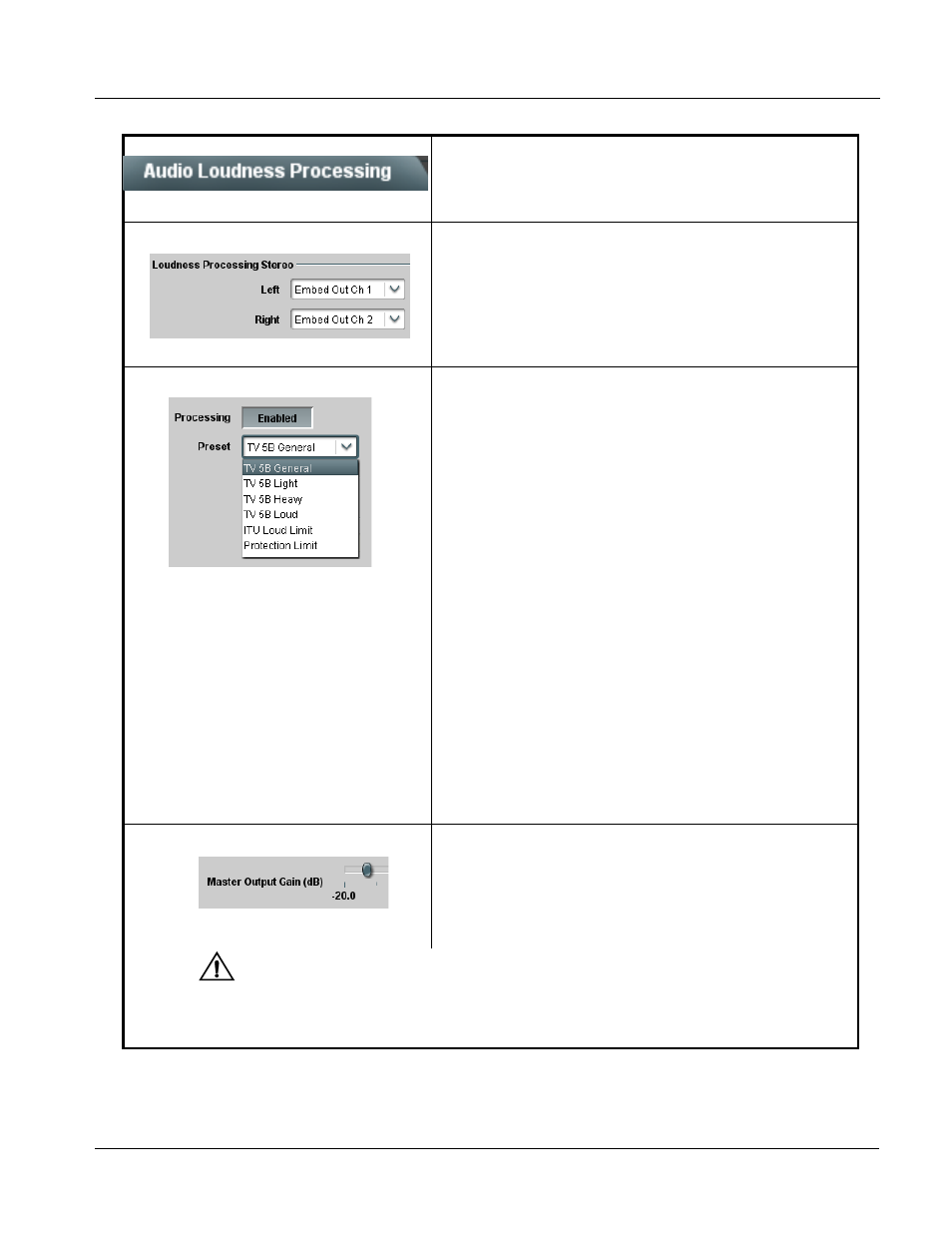 Audio loudness processing, Audio loudness processing -29, Operating instructions | 9086 function submenu list and descriptions | Cobalt Digital COMPASS 9086 Embedded Audio Loudness Processor User Manual | Page 57 / 78