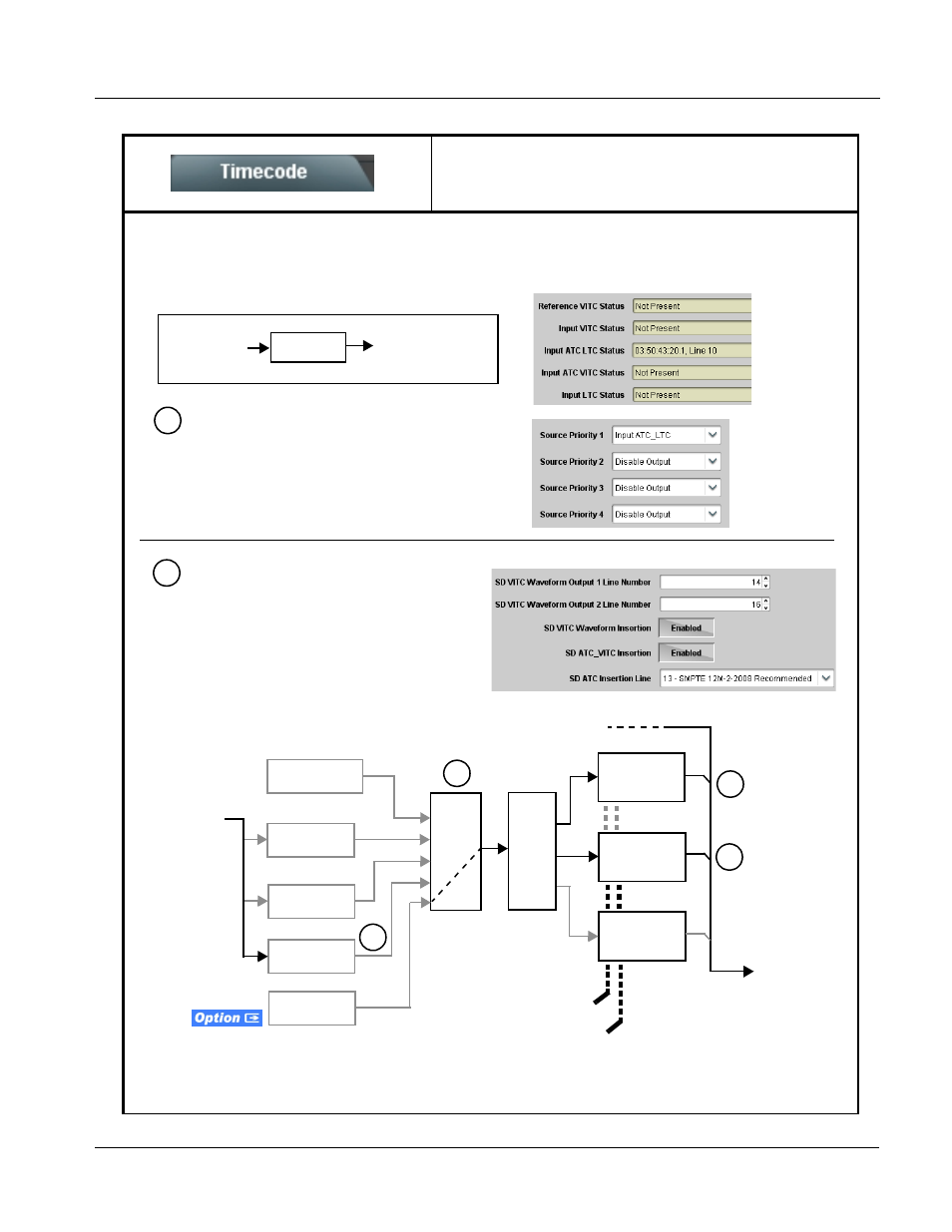 Timecode, Timecode -13, Operating instructions | 9502-dcda function submenu list and descriptions, Ab b | Cobalt Digital OBSIDIAN 3G 9502-DCDA-3G Downconverter User Manual | Page 39 / 62