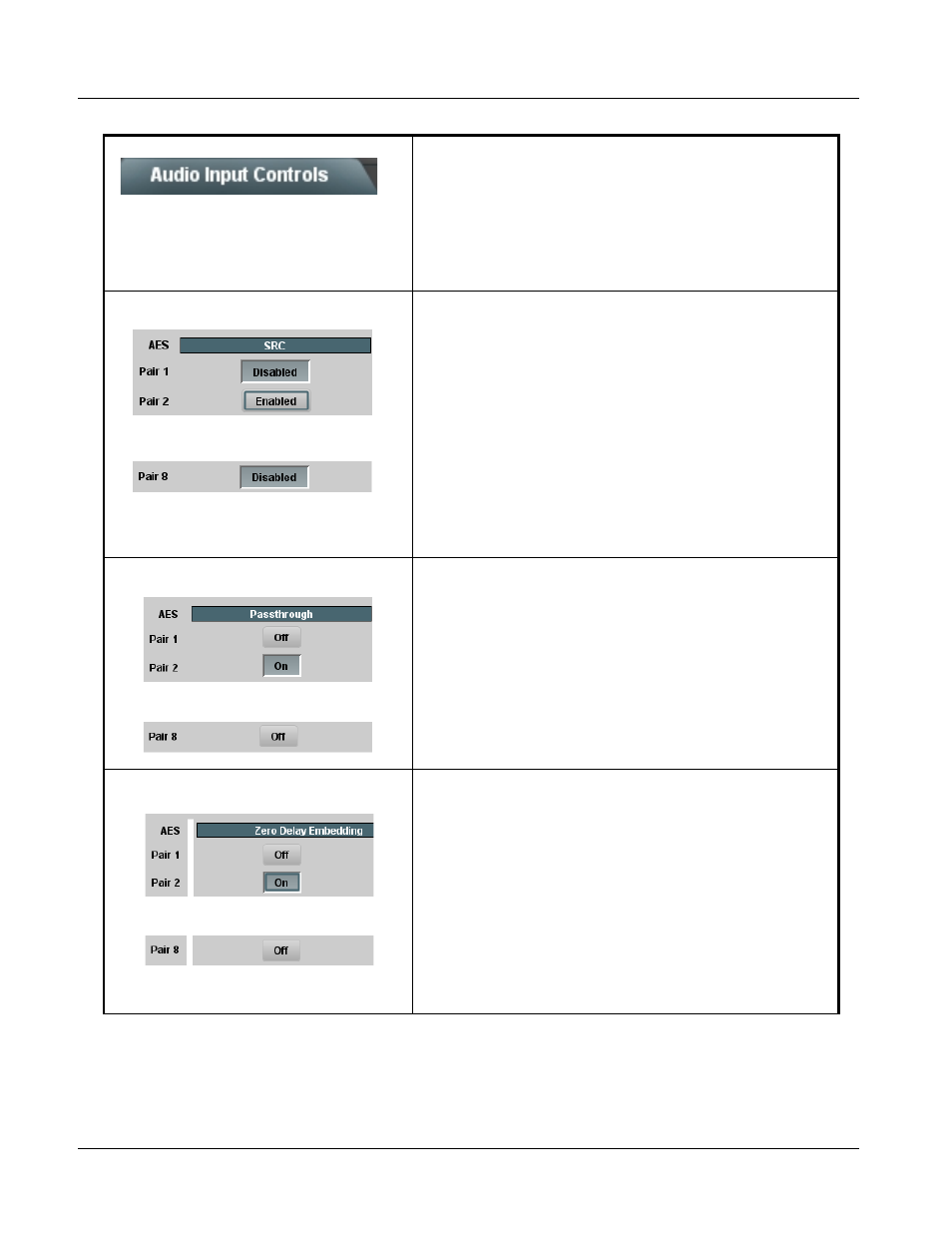 Audio input controls, Audio input controls -10, Table 3-2 | Table 3-2 i, 9085 function submenu list and descriptions | Cobalt Digital COMPASS 9085 Loudness Processor User Manual | Page 48 / 102