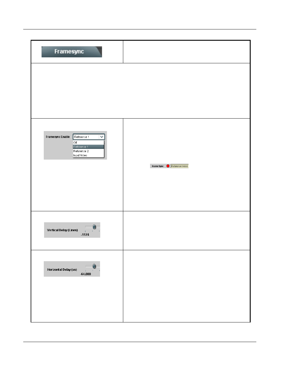 Audio/video resync (framesync tab), Audio/video resync (framesync tab) -14, 9085 function submenu list and descriptions | Cobalt Digital COMPASS 9085 Loudness Processor User Manual | Page 52 / 102
