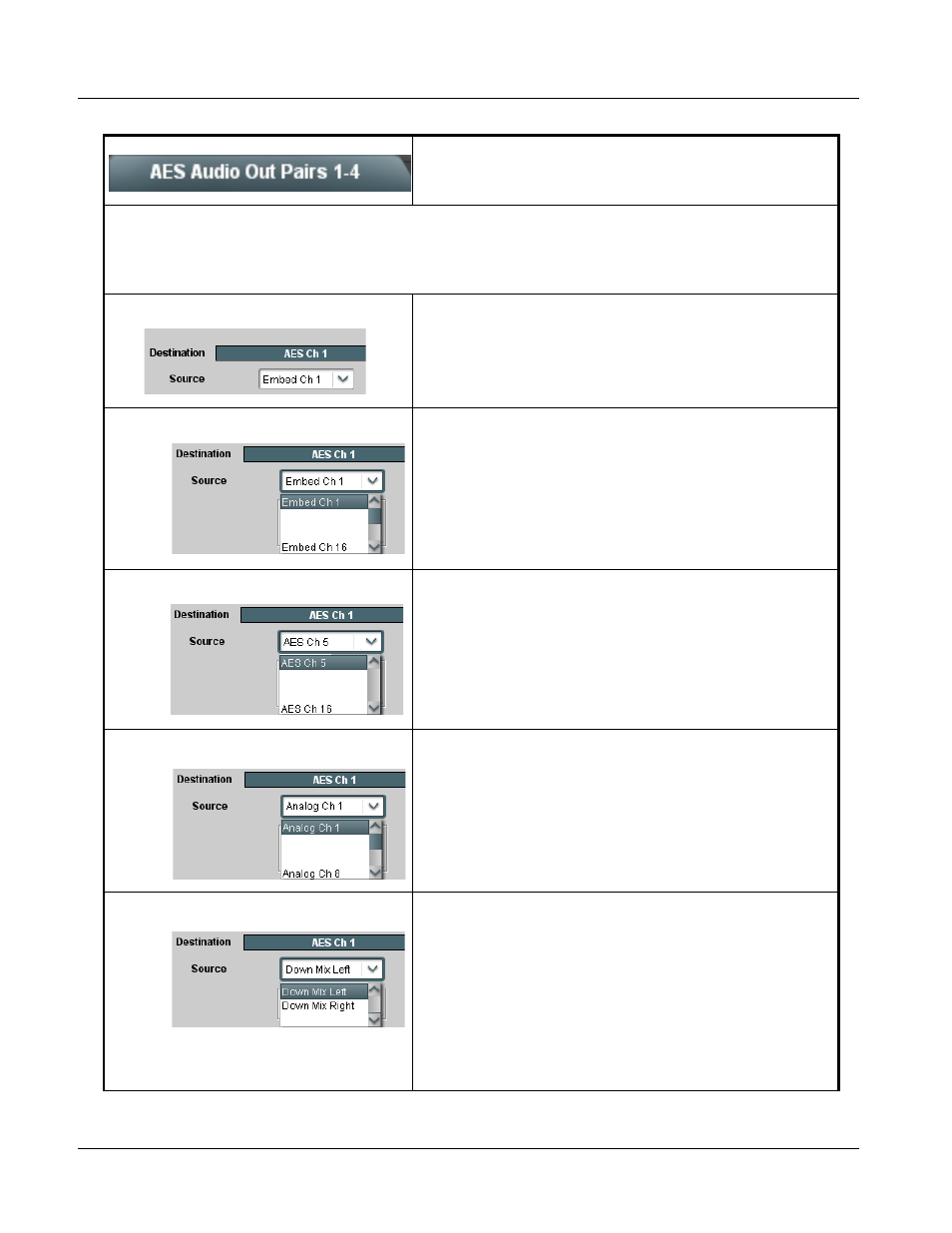 9085 function submenu list and descriptions | Cobalt Digital COMPASS 9085 Loudness Processor User Manual | Page 64 / 102