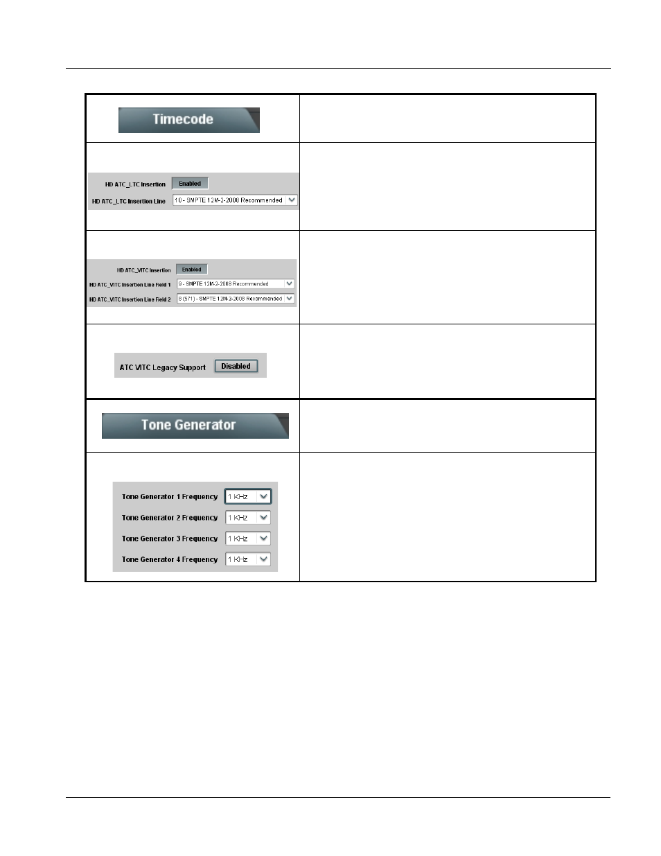 Tone generator, Tone generator -35, Operating instructions | 9085 function submenu list and descriptions | Cobalt Digital COMPASS 9085 Loudness Processor User Manual | Page 73 / 102