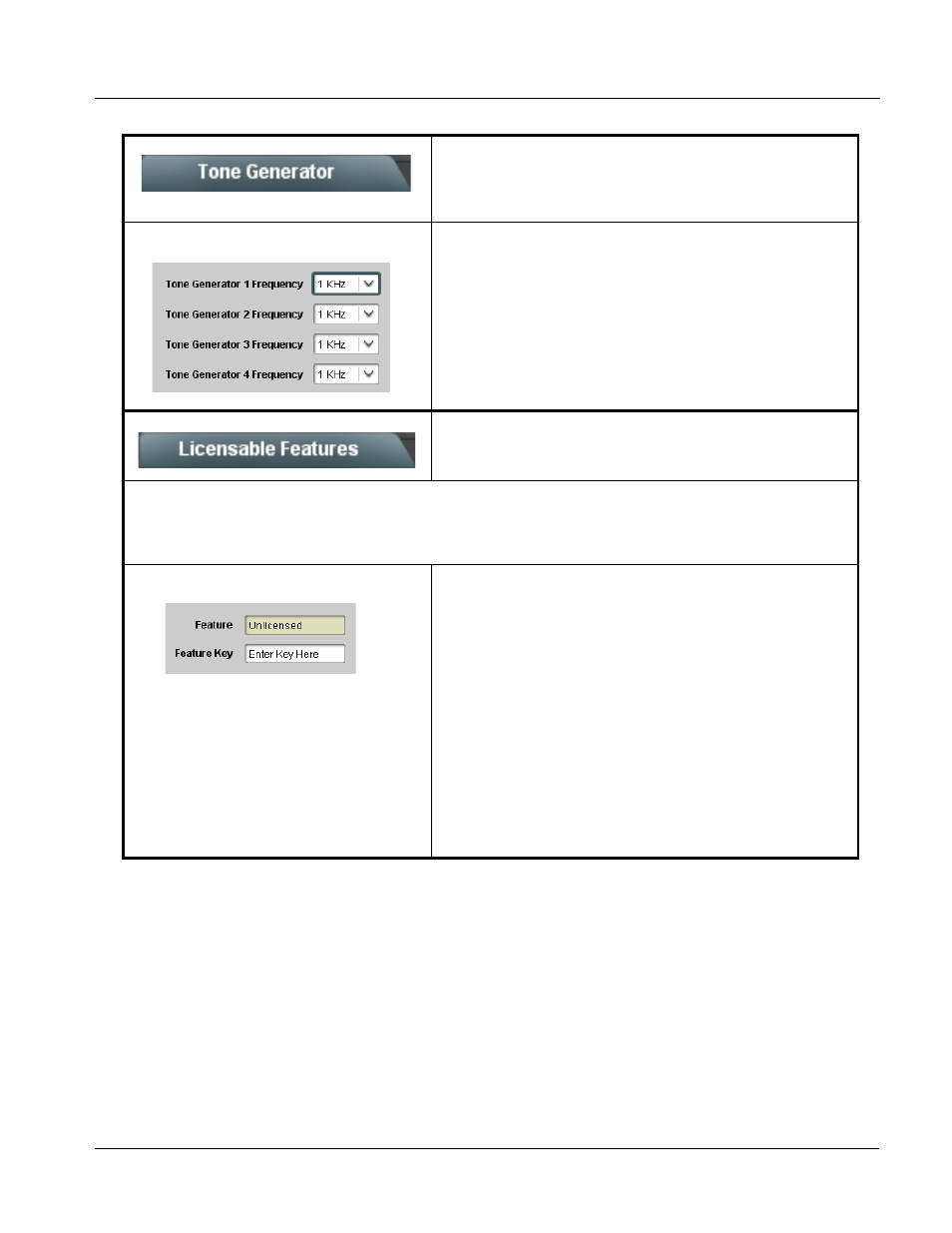 Tone generator, Licensable features, Tone generator -19 | Licensable features -19, Operating instructions, 9301 function submenu list and descriptions | Cobalt Digital COMPASS 9301 AES Audio Delay User Manual | Page 49 / 62