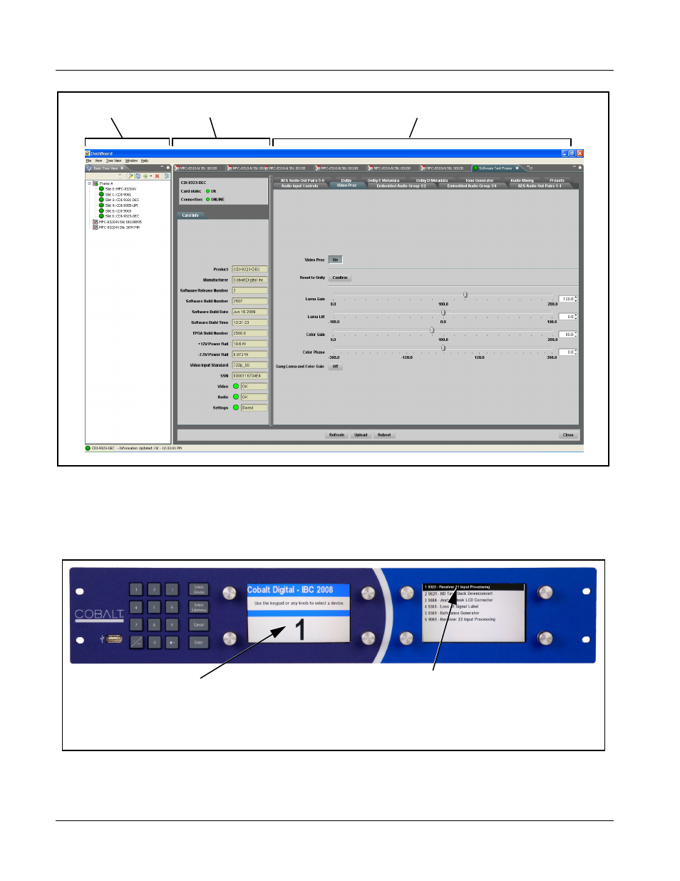 Accessing the card using a cobalt, Accessing the card via remote control, Remote control panel | Press the | Cobalt Digital COMPASS 9322 HD_SD De-Embedder User Manual | Page 56 / 104