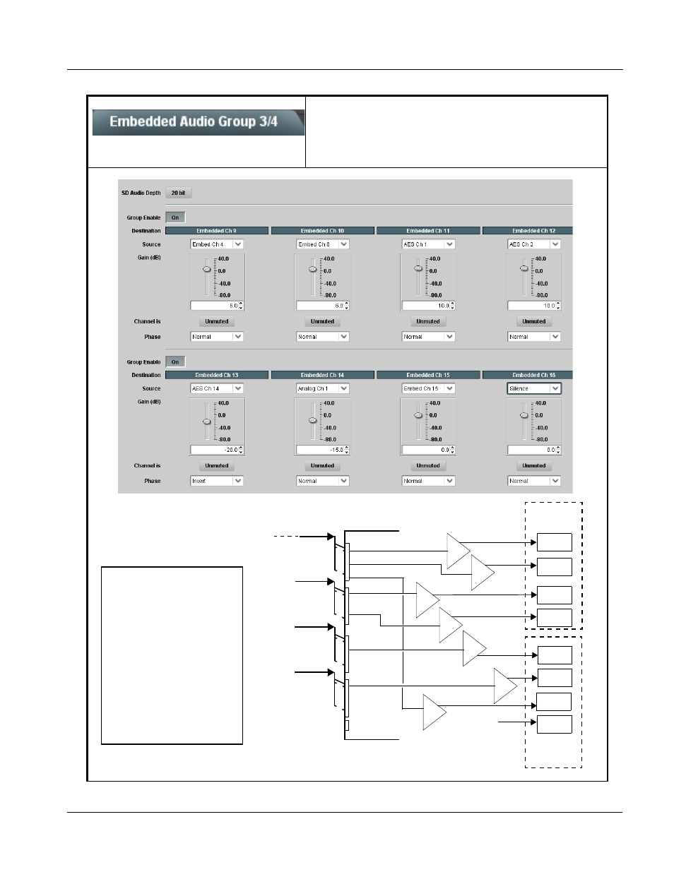 Embedded audio group 3/4, Embedded audio group 3/4 -19, Operating instructions | 932x group function submenu list and descriptions | Cobalt Digital COMPASS 9322 HD_SD De-Embedder User Manual | Page 69 / 104