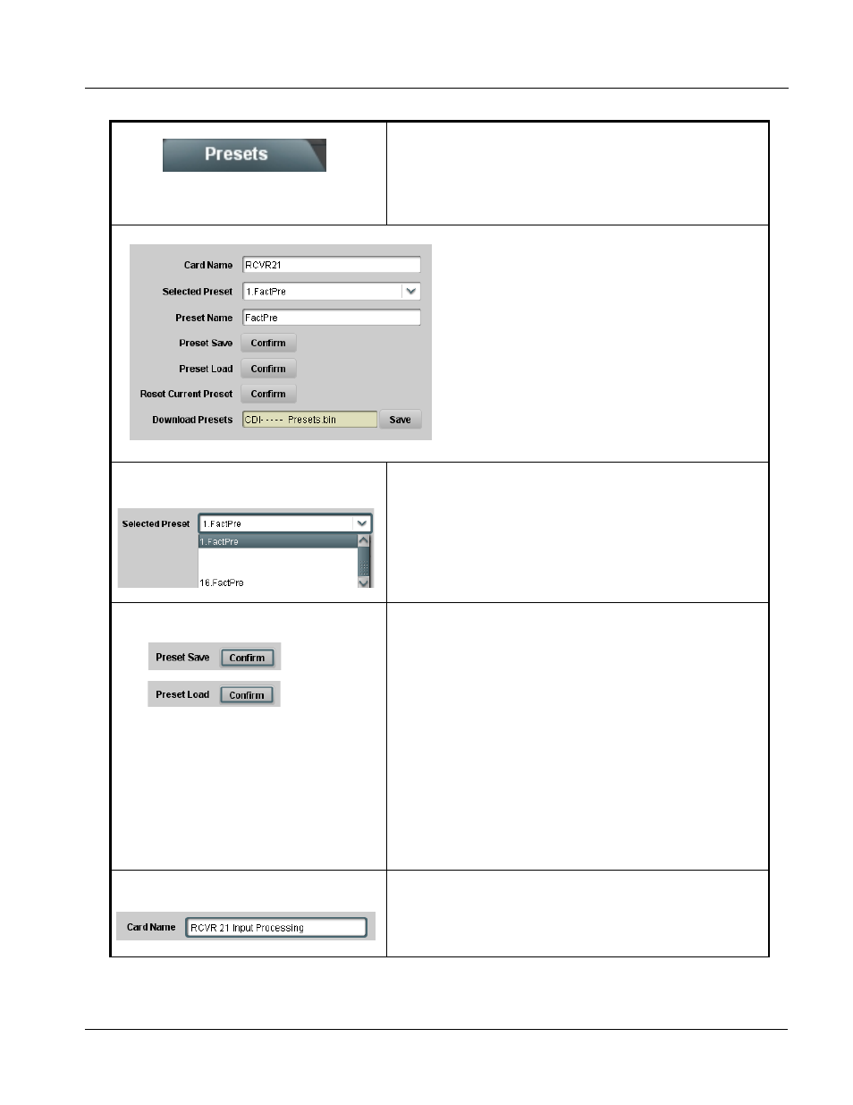 Presets, Presets -41, Operating instructions | 932x group function submenu list and descriptions | Cobalt Digital COMPASS 9322 HD_SD De-Embedder User Manual | Page 91 / 104