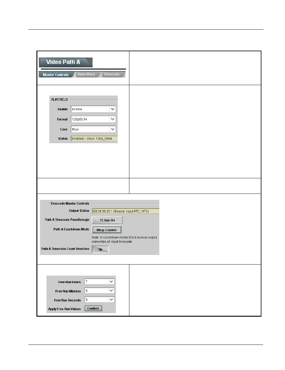 Video path controls, Video path controls -9, Operating instructions | 9391 function submenu list and descriptions | Cobalt Digital COMPASS 9391 3G_HD_SD-SDI Timecode Burn-In Inserter User Manual | Page 33 / 50