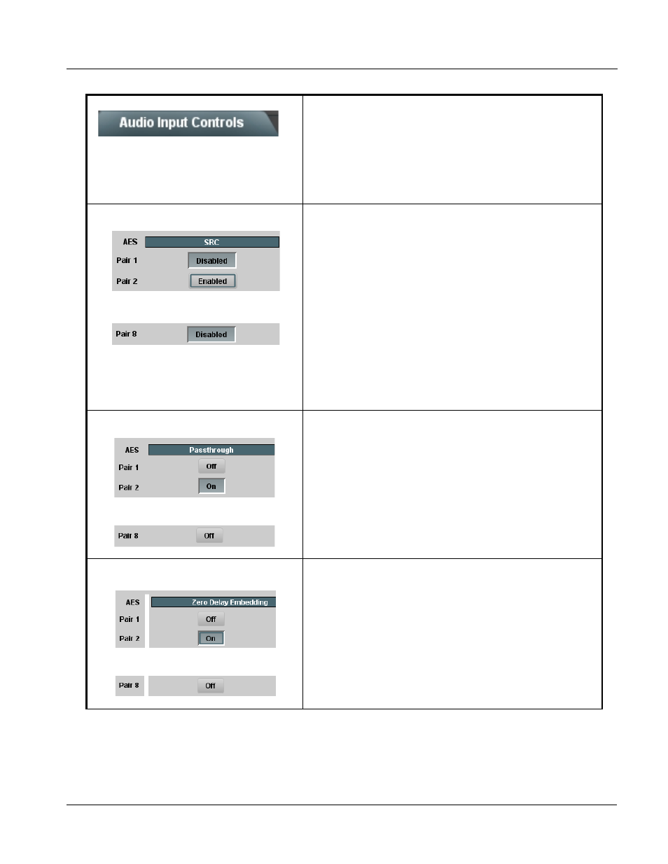 Audio input controls, Audio input controls -11, Operating instructions | 9066 function submenu list and descriptions | Cobalt Digital COMPASS 9066 Upconverter User Manual | Page 53 / 114