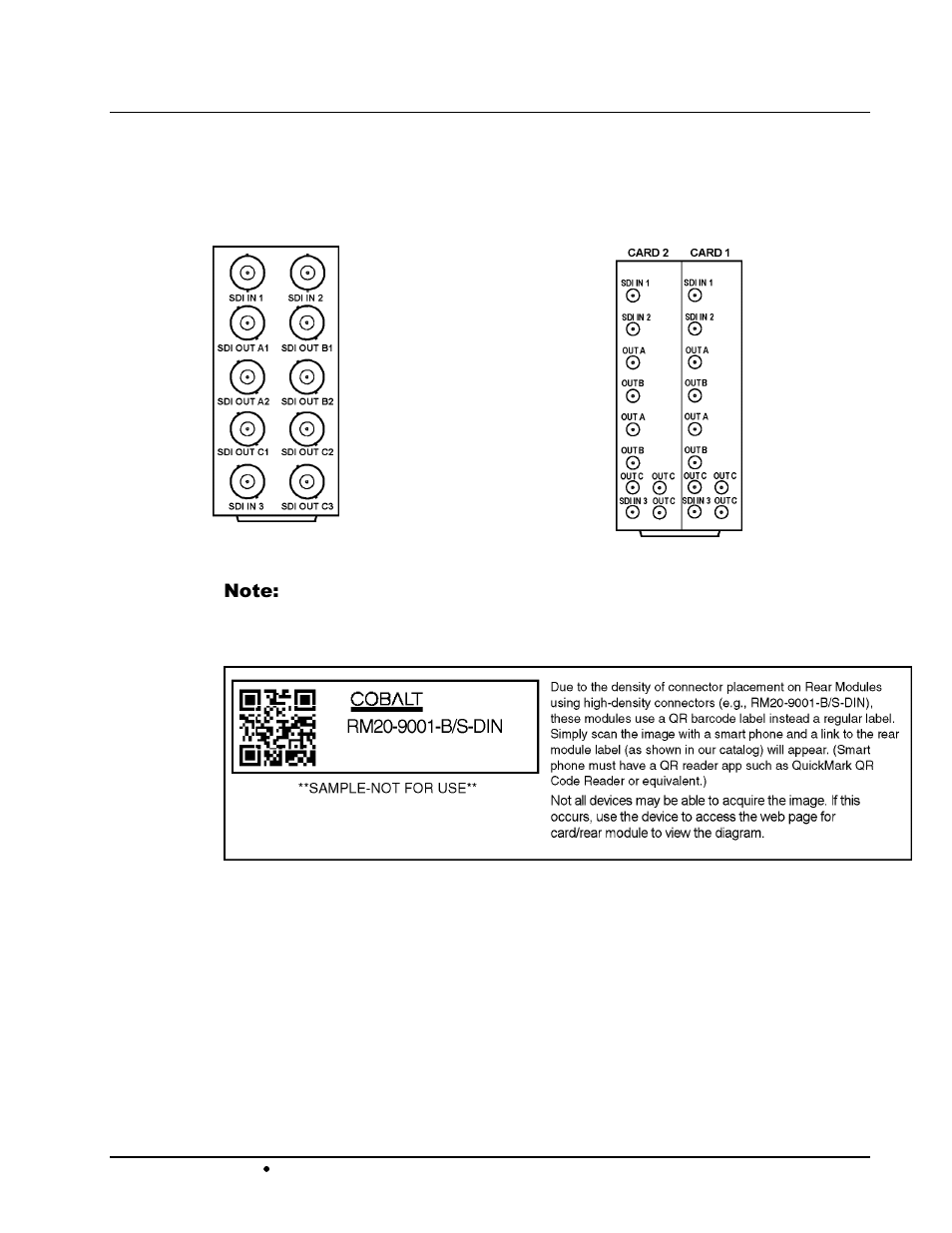 Cable connections | Cobalt Digital COMPASS 9006 Triple 3G_HD_SD Distribution Amplifier (Non-Reclocking) User Manual | Page 11 / 19