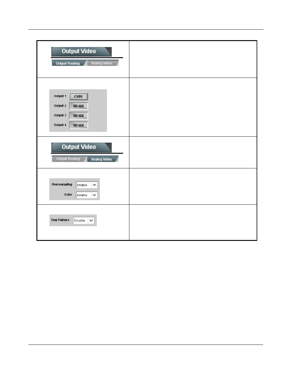 Output video mode, Output video mode -11, Operating instructions | 9501-dcda function submenu list and descriptions | Cobalt Digital OBSIDIAN 3G 9501-DCDA-3G Downconverter User Manual | Page 39 / 64