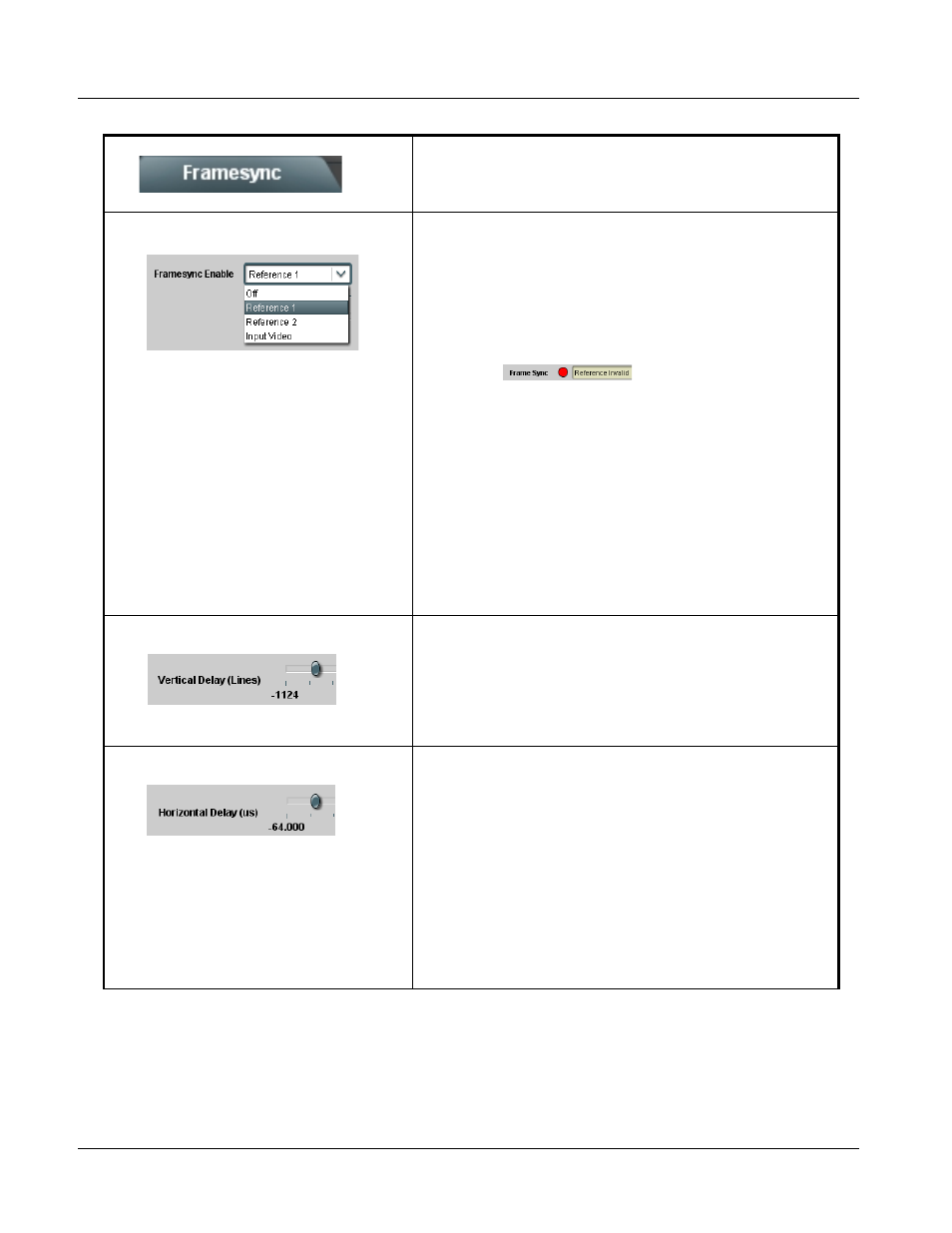 Framesync, Framesync -16, 9035 function submenu list and descriptions | Cobalt Digital COMPASS 9035 Analog and SDI Input to SDI Output Converter User Manual | Page 60 / 106