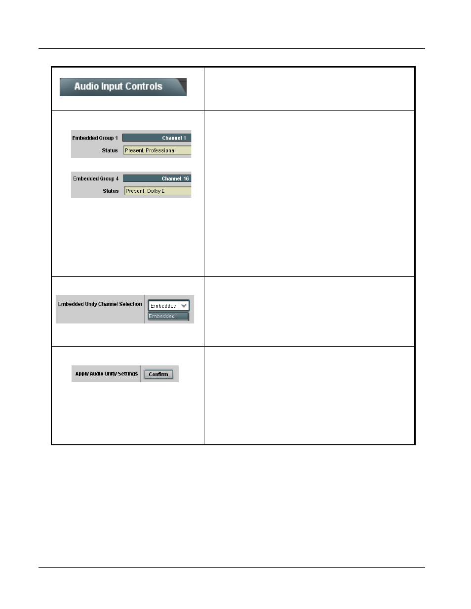 Audio input controls, Audio input controls -10, Table 3-2 | Table 3-2 i, 9067 function submenu list and descriptions | Cobalt Digital COMPASS 9067 Upconverter User Manual | Page 42 / 90