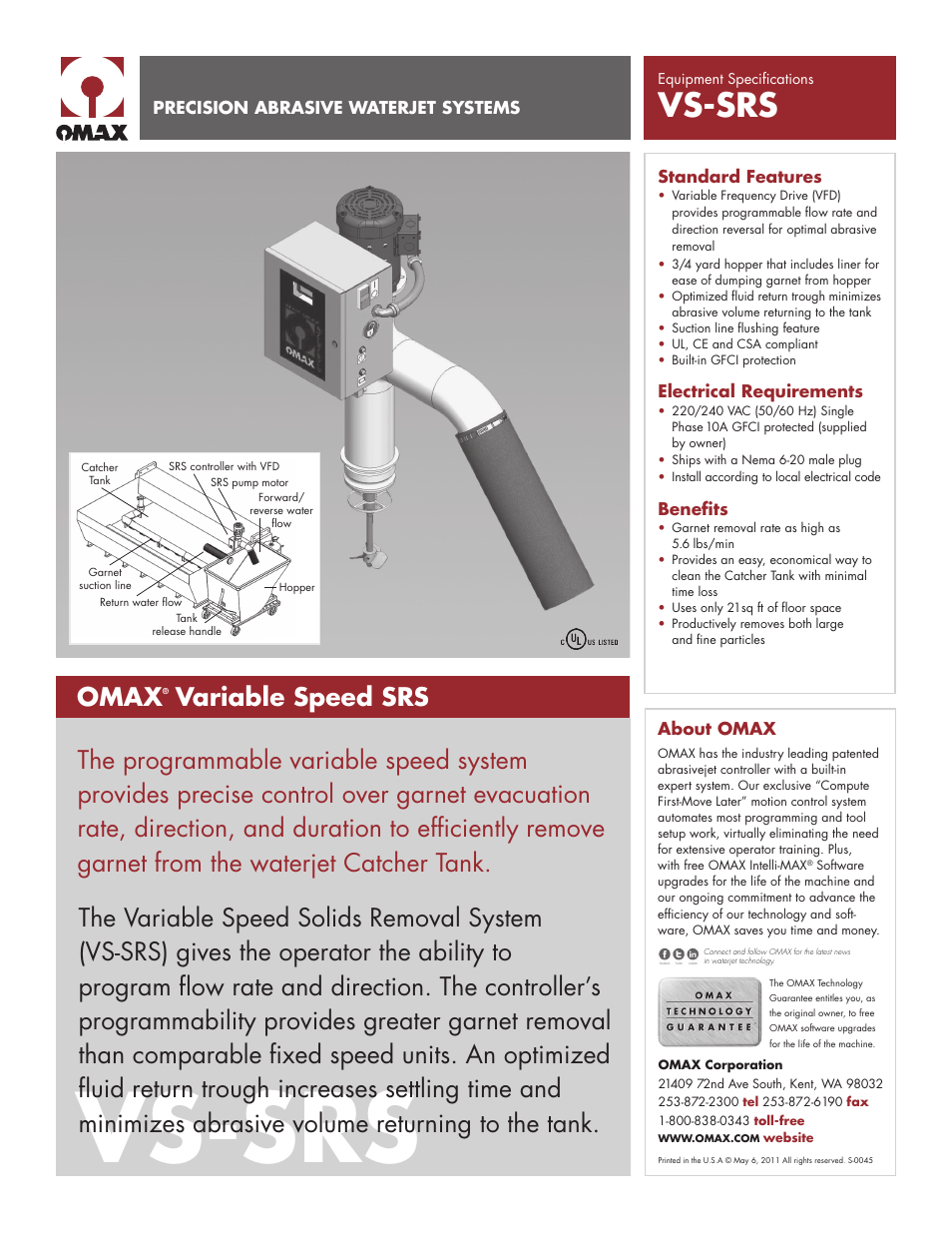 OMAX Variable Speed SRS User Manual | 1 page