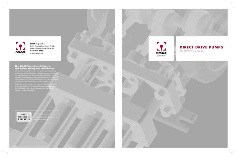 OMAX DIRECT DRIVE PUMPS User Manual | 2 pages