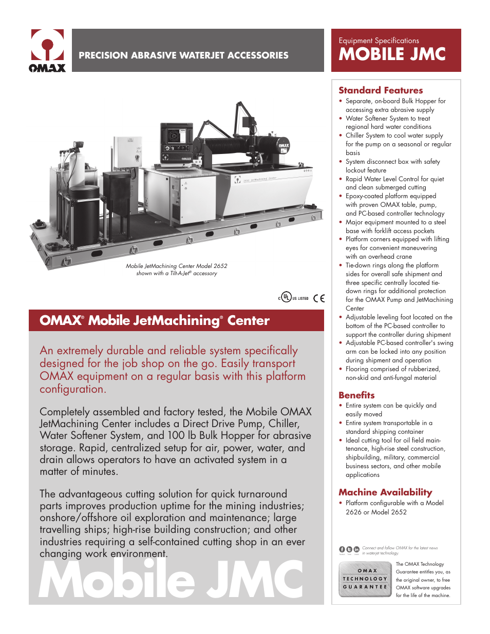 OMAX Mobile JetMachining Center User Manual | 2 pages