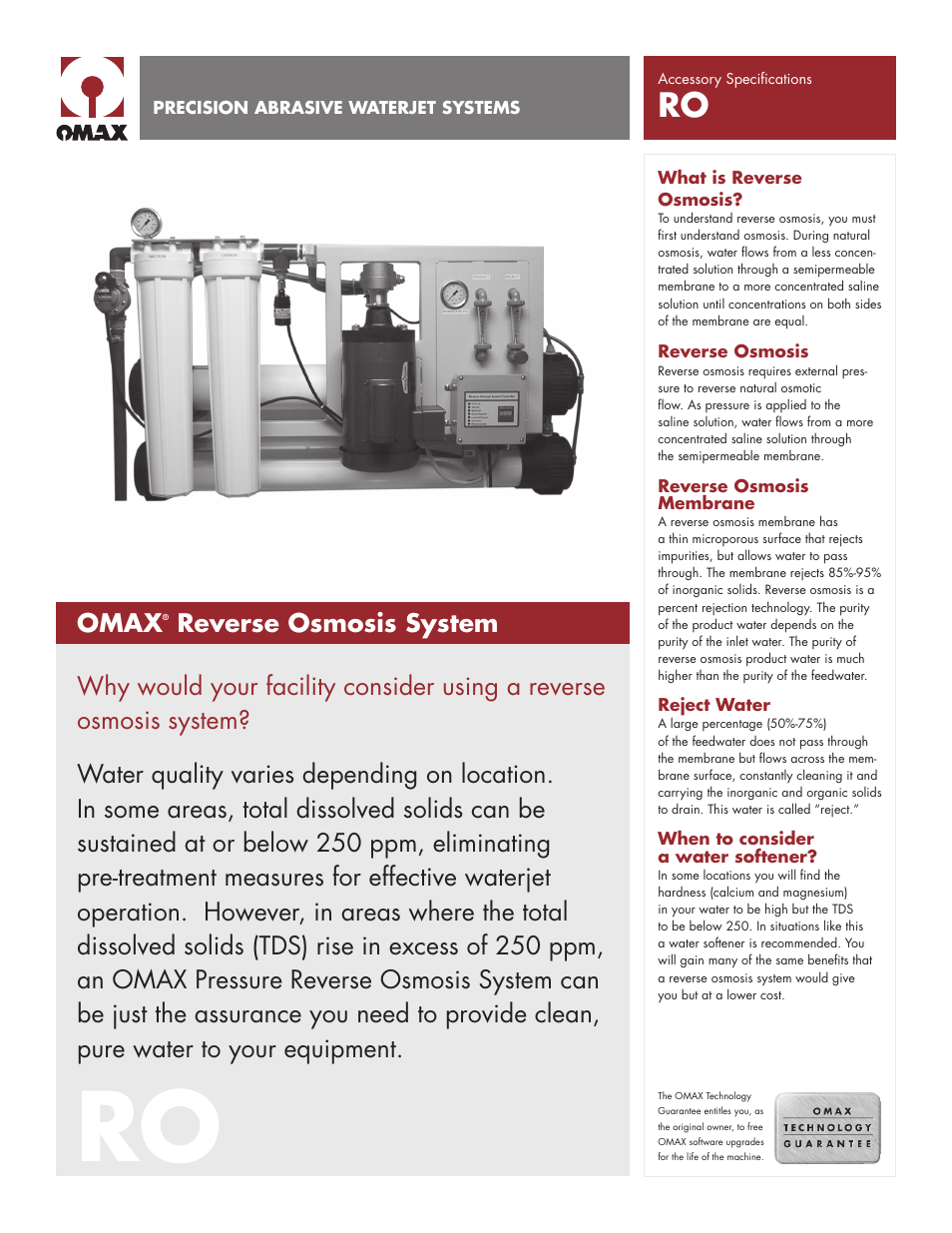 OMAX Reverse Osmosis System User Manual | 2 pages