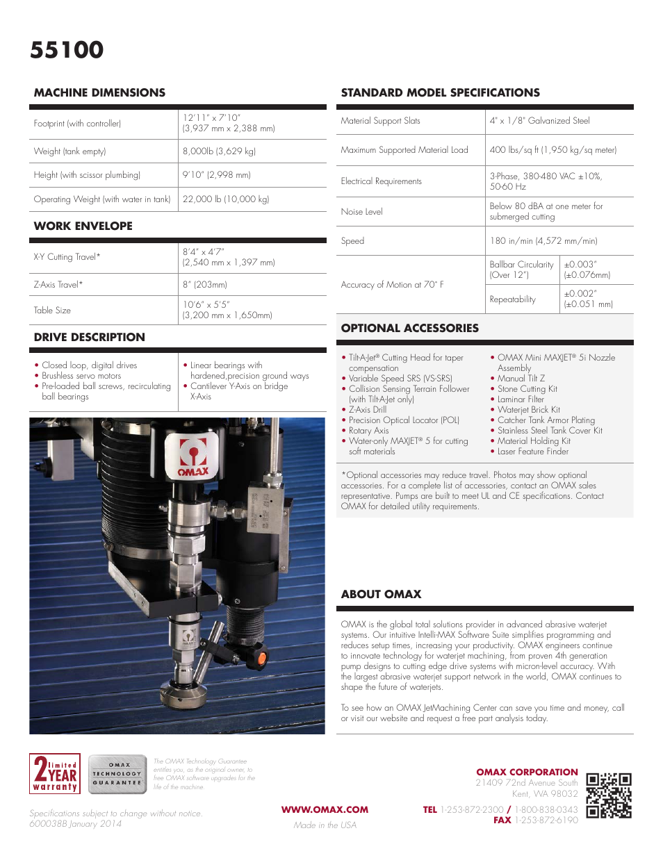 OMAX 55100  JetMachining Center User Manual | Page 2 / 2