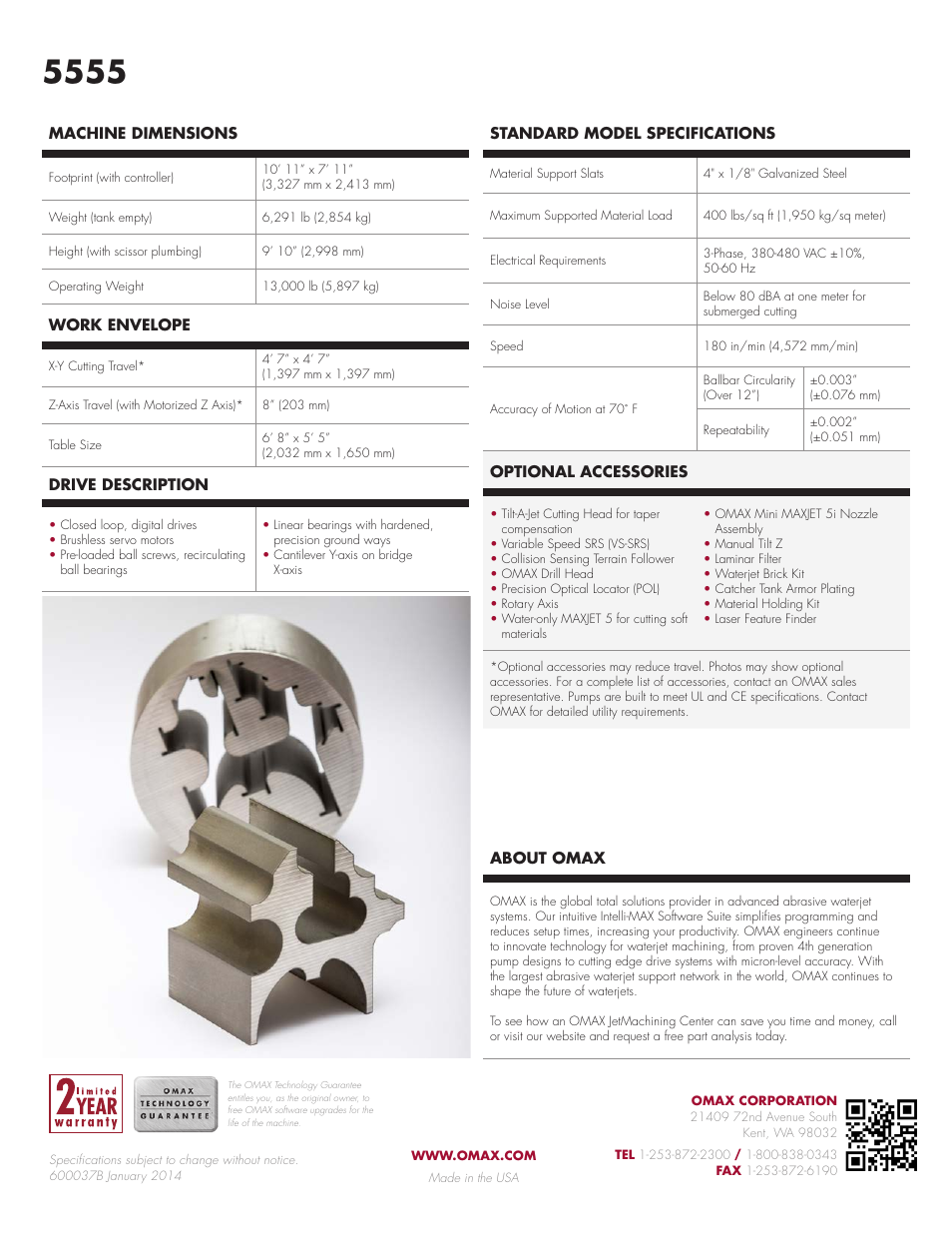 OMAX 5555 JetMachining Center User Manual | Page 2 / 2