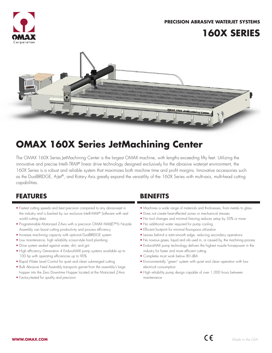 OMAX 160X Series JetMachining Center User Manual | 2 pages