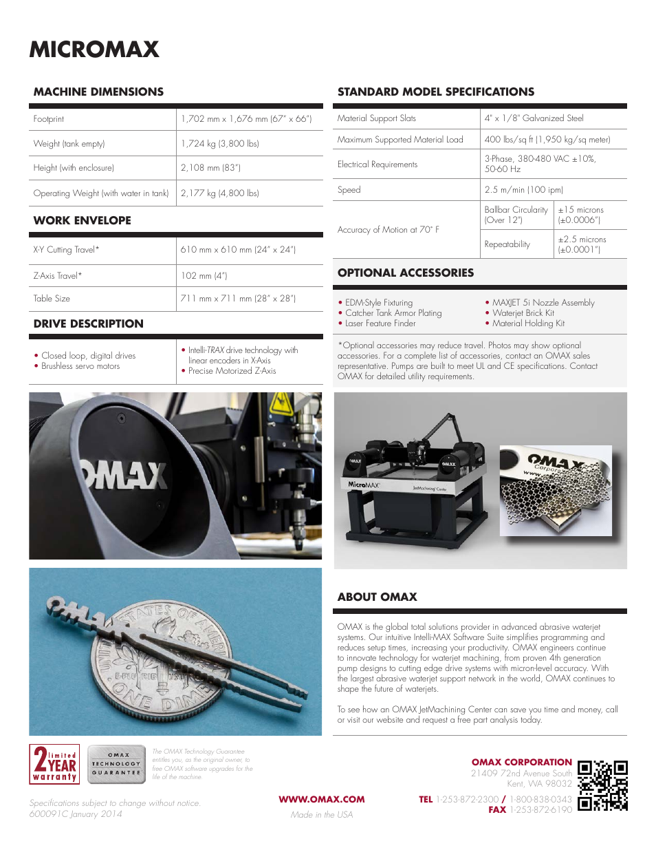 Micromax | OMAX MicroMAX JetMachining Center User Manual | Page 2 / 2