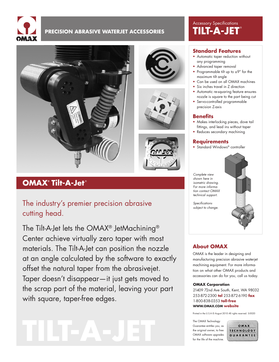 OMAX Tilt-A-Jet User Manual | 1 page