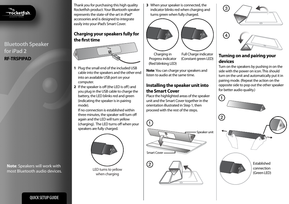 RocketFish RF-TRSPIPAD - Quick Setup Guide User Manual | 2 pages