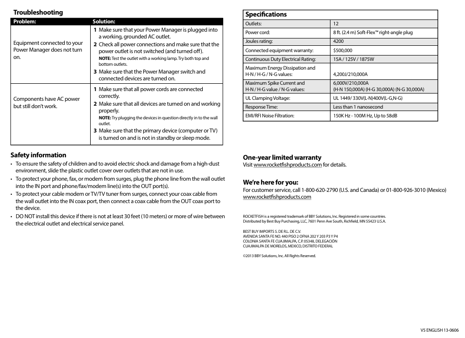 RocketFish RF-PCS12ES13 - Quick Setup Guide User Manual | Page 2 / 2