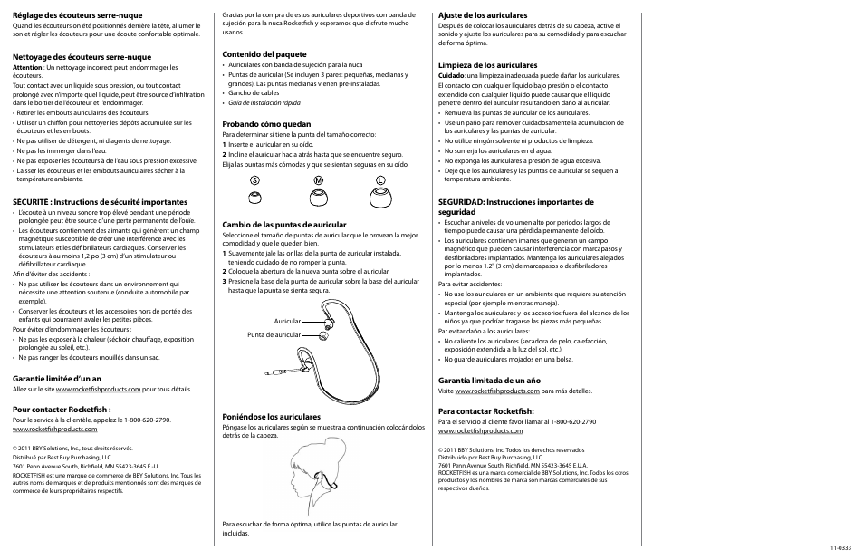 RocketFish RF-SPEHP3 - Quick Setup Guide User Manual | Page 2 / 2