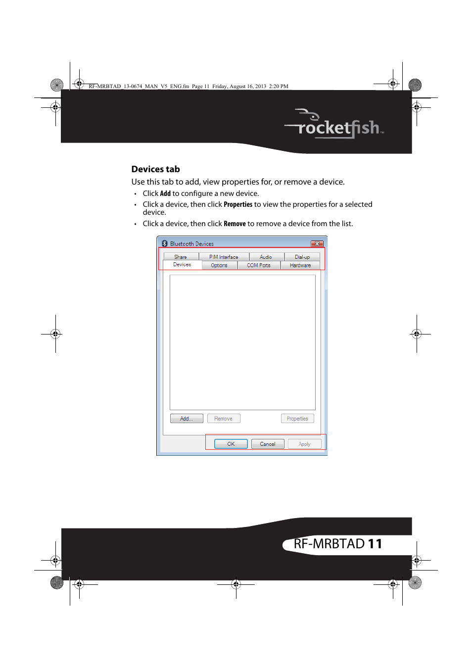 11 rf-mrbtad | RocketFish RF-MRBTAD - User Manual User Manual | Page 11 / 37