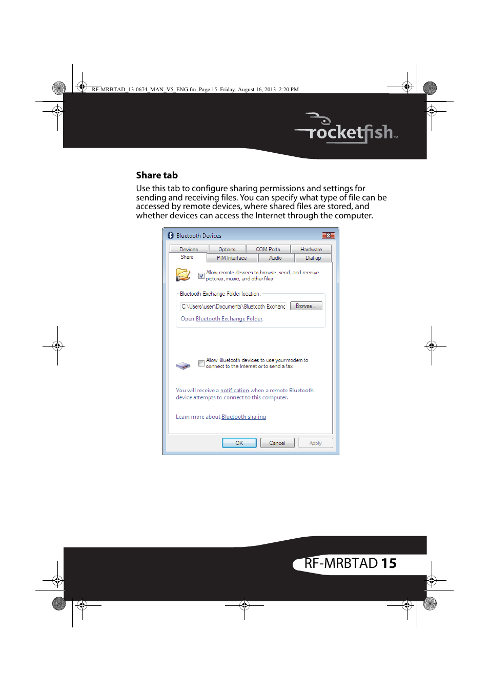 15 rf-mrbtad | RocketFish RF-MRBTAD - User Manual User Manual | Page 15 / 37