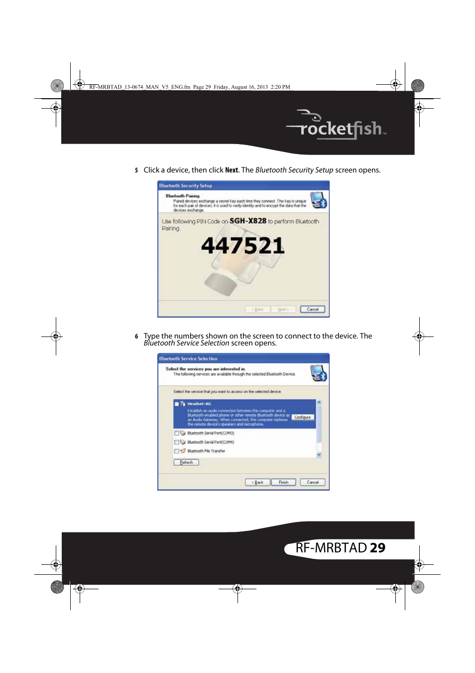 29 rf-mrbtad | RocketFish RF-MRBTAD - User Manual User Manual | Page 29 / 37