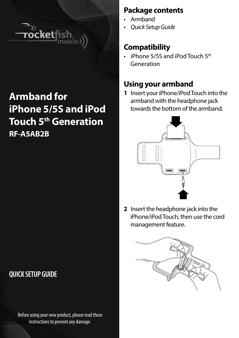 RocketFish RF-A5AB2B - Quick Setup Guide User Manual | 2 pages
