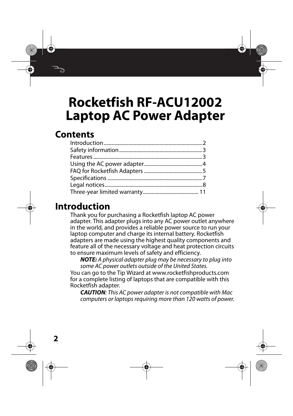 RocketFish RF-ACU12002 - User Manual User Manual | Page 2 / 13