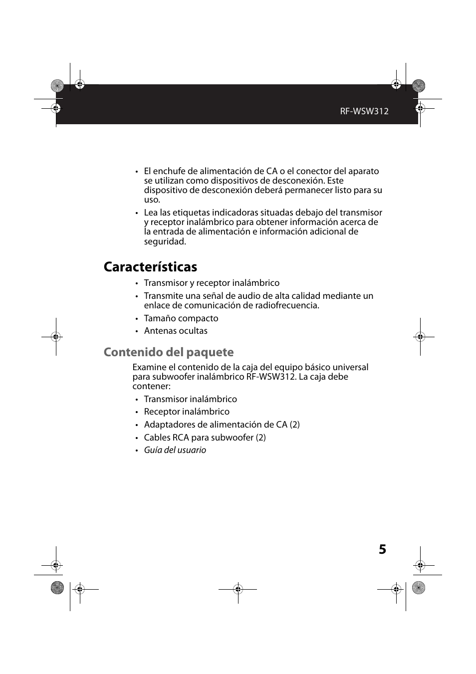 RocketFish RF-WSW312 - User Manual User Manual | Page 5 / 22