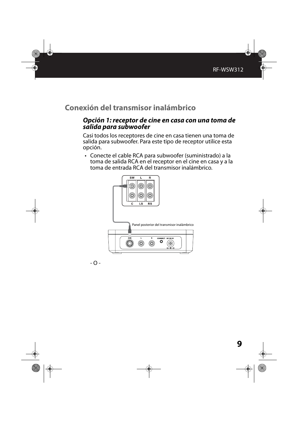 Conexión del transmisor inalámbrico | RocketFish RF-WSW312 - User Manual User Manual | Page 9 / 22