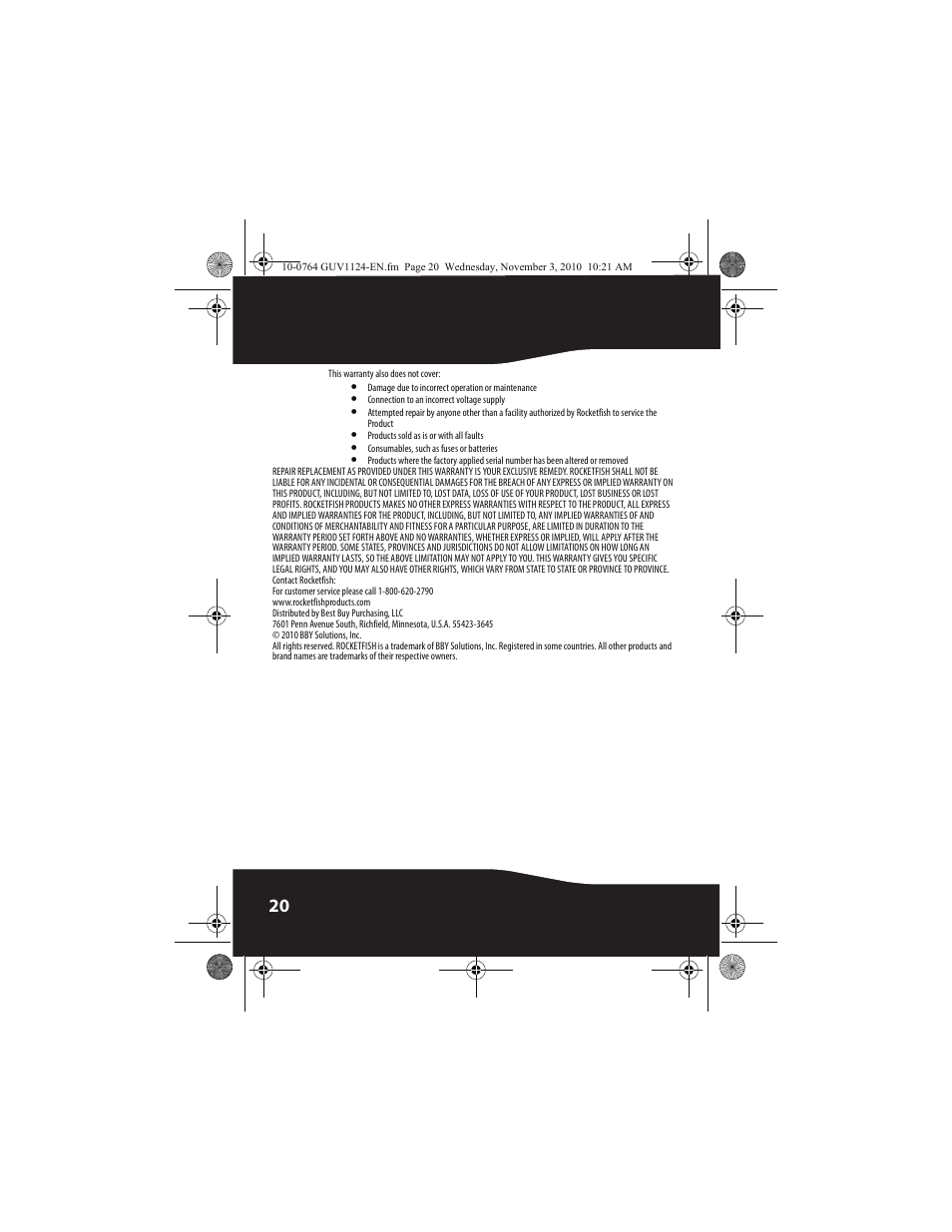 RocketFish RF-GUV1124 - Quick Setup Guide User Manual | Page 20 / 24