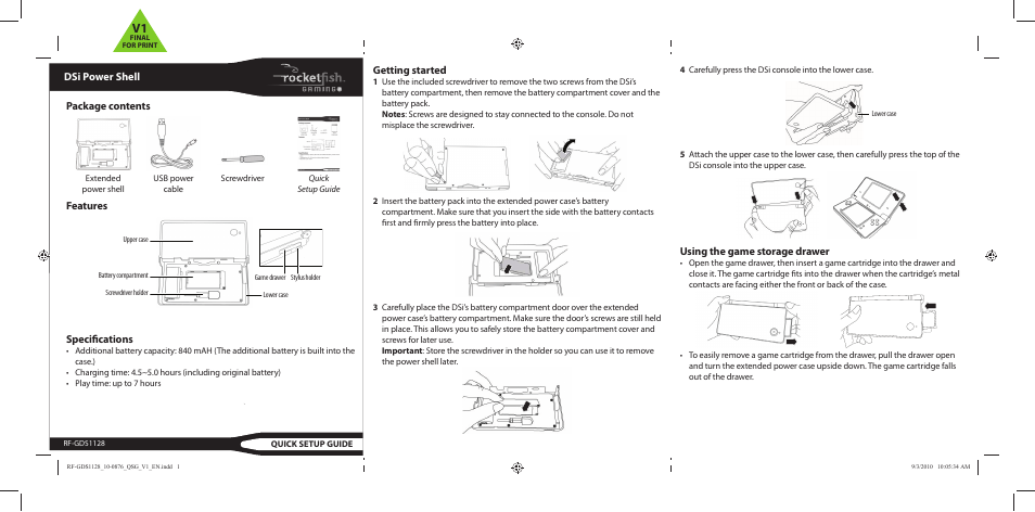 RocketFish RF-GDS1128 - Quick Setup Guide User Manual | 2 pages