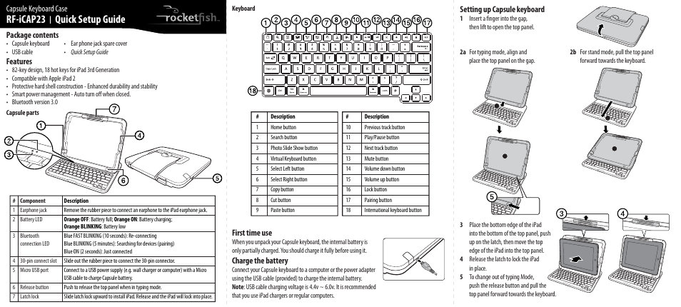 RocketFish RF-ICAP23 - Quick Setup Guide User Manual | 2 pages