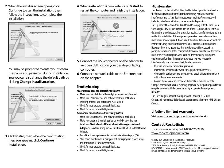 RocketFish RF-PCC132 - Quick Setup Guide User Manual | Page 2 / 2