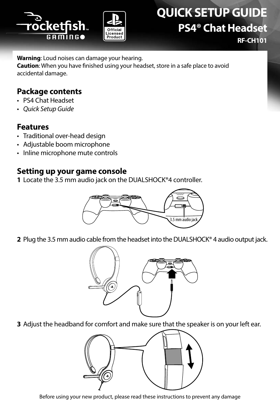 RocketFish RF-CH101 - Quick Setup Guide User Manual | 2 pages