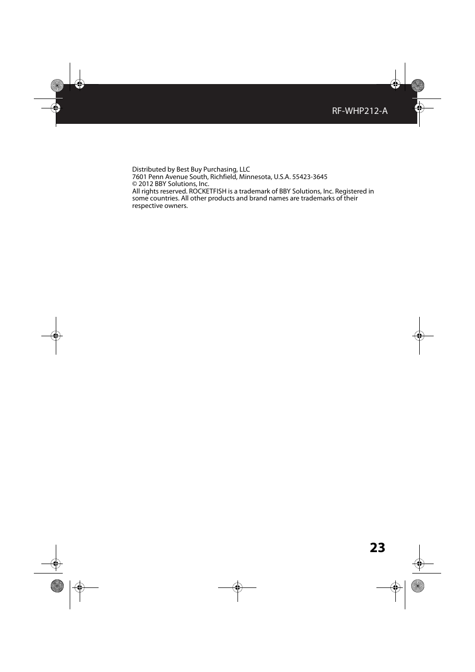 RocketFish RF-WHP212 - User Manual User Manual | Page 23 / 24