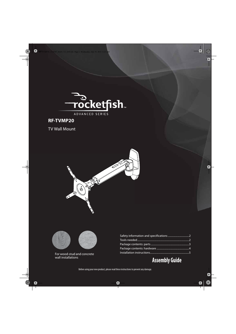 RocketFish RF-TVMP20 - User Manual User Manual | 16 pages