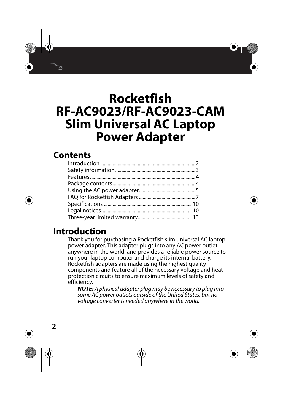 RocketFish RF-AC9023 - User Manual User Manual | Page 2 / 15