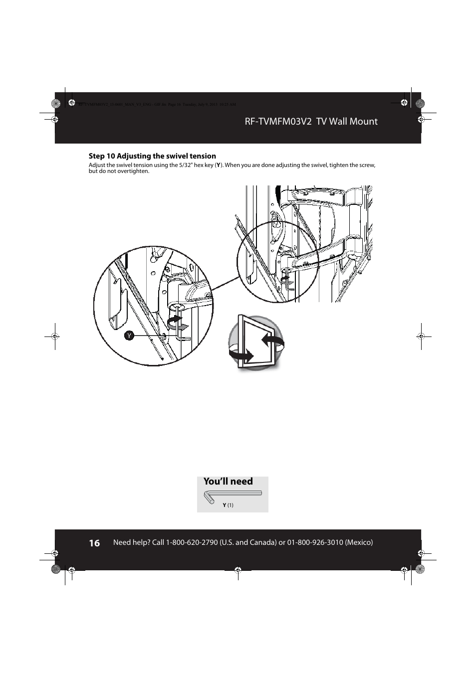 Rf-tvmfm03v2 tv wall mount, You’ll need | RocketFish RF-TVMFM03 - User Manual User Manual | Page 16 / 19