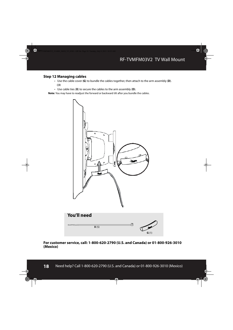 Rf-tvmfm03v2 tv wall mount, You’ll need | RocketFish RF-TVMFM03 - User Manual User Manual | Page 18 / 19